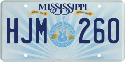 MS license plate HJM260