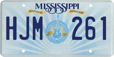 MS license plate HJM261