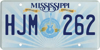MS license plate HJM262