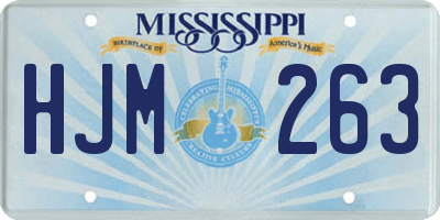 MS license plate HJM263
