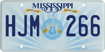 MS license plate HJM266