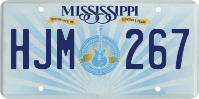 MS license plate HJM267