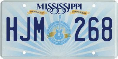 MS license plate HJM268