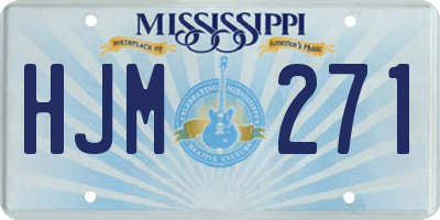 MS license plate HJM271