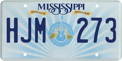 MS license plate HJM273