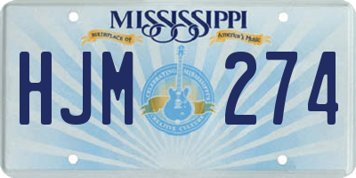MS license plate HJM274
