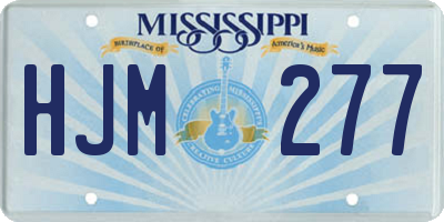 MS license plate HJM277