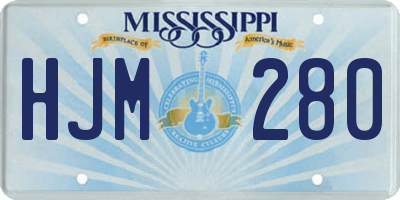 MS license plate HJM280