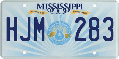 MS license plate HJM283
