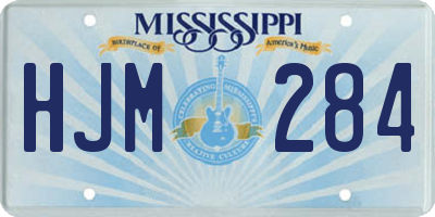 MS license plate HJM284