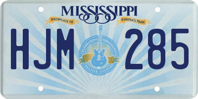 MS license plate HJM285