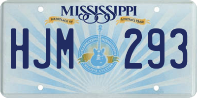 MS license plate HJM293