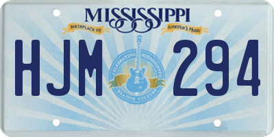 MS license plate HJM294