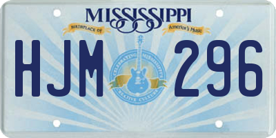 MS license plate HJM296