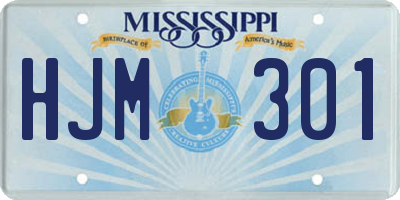 MS license plate HJM301