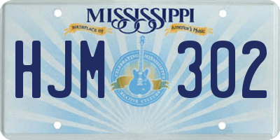 MS license plate HJM302