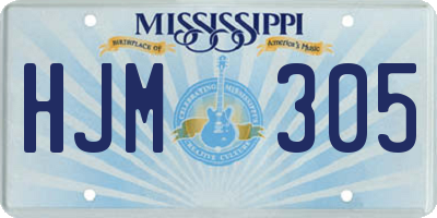 MS license plate HJM305