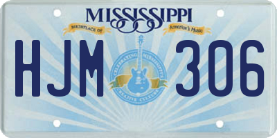 MS license plate HJM306