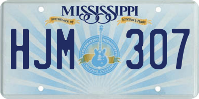 MS license plate HJM307