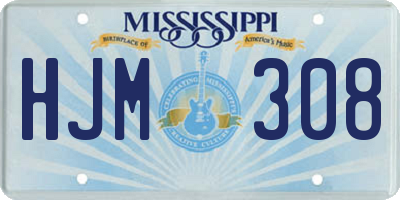 MS license plate HJM308
