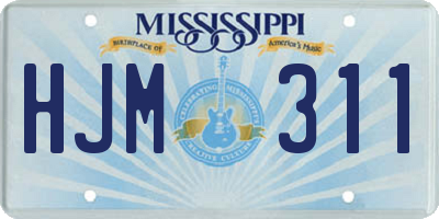 MS license plate HJM311