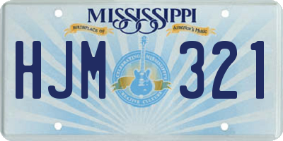 MS license plate HJM321