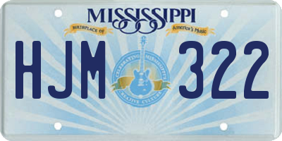 MS license plate HJM322