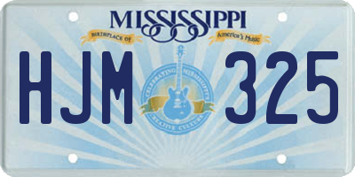 MS license plate HJM325