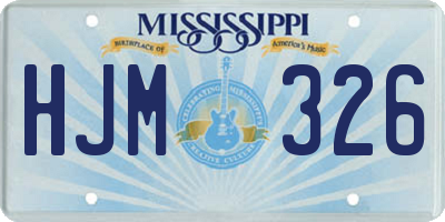 MS license plate HJM326