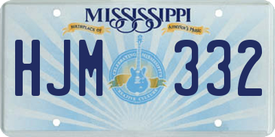 MS license plate HJM332