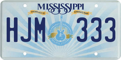 MS license plate HJM333