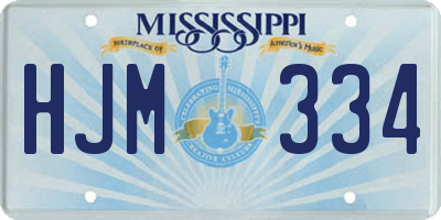 MS license plate HJM334