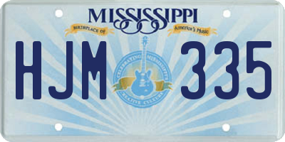 MS license plate HJM335