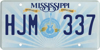 MS license plate HJM337