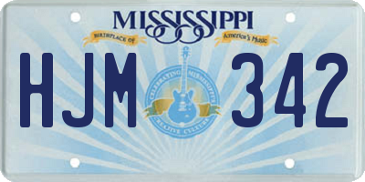 MS license plate HJM342