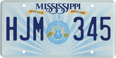 MS license plate HJM345