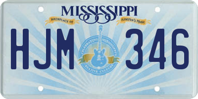 MS license plate HJM346