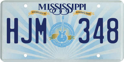 MS license plate HJM348