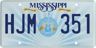 MS license plate HJM351