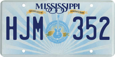 MS license plate HJM352