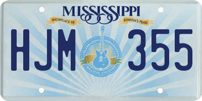 MS license plate HJM355