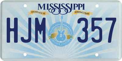 MS license plate HJM357