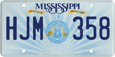 MS license plate HJM358