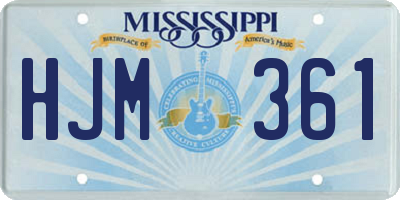 MS license plate HJM361