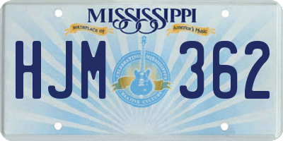 MS license plate HJM362