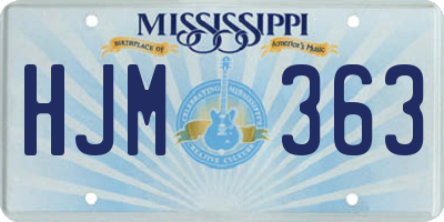MS license plate HJM363