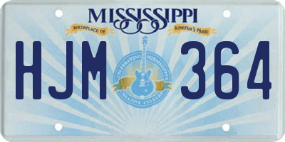 MS license plate HJM364