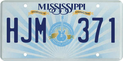 MS license plate HJM371