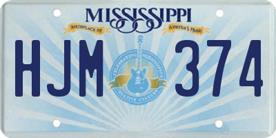 MS license plate HJM374