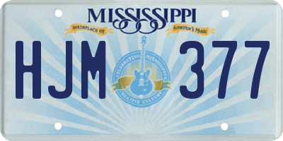 MS license plate HJM377